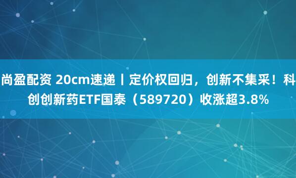 尚盈配资 20cm速递丨定价权回归,创新不集采!科创创新药ETF国泰(589720)收涨超3.8%